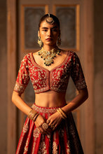 Load image into Gallery viewer, Maroon Raw Silk Double Dupatta Lehenga Set