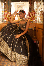 Load image into Gallery viewer, Black lehenga set