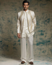 Load image into Gallery viewer, Ivory hand embroidered sequins short jacket set