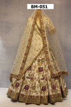 Load image into Gallery viewer, Ivory Raw Silk Double Dupatta Lehenga Set