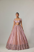 Load image into Gallery viewer, LILAC GOTA MULTICOLOR HEAVY METALLIC LEHENGA WITH CAP SLEEVE BLOUSE