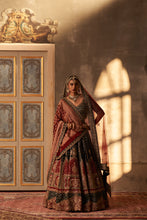 Load image into Gallery viewer, Green Raw Silk Double Dupatta Lehenga Set