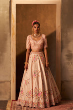 Load image into Gallery viewer, Pink Raw Silk Double Dupatta Lehenga Set