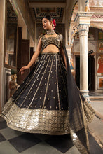 Load image into Gallery viewer, Black lehenga set