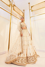 Load image into Gallery viewer, Gita ivory - Ivory Elegance Raw Silk Zardosi Bridal Lehenga Set