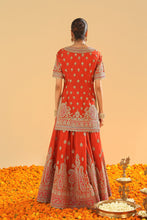 Load image into Gallery viewer, Shazfa - Short Kurta with Sharara and Dupatta