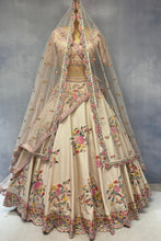 Load image into Gallery viewer, Pink Raw Silk Double Dupatta Lehenga Set