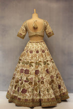 Load image into Gallery viewer, Ivory Raw Silk Double Dupatta Lehenga Set