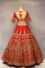 Load image into Gallery viewer, Red Raw Silk Double Dupatta Lehenga Set