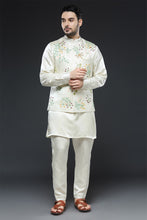 Load image into Gallery viewer, Ivory Hand Painted and Hand Embroidered Vest Set