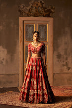 Load image into Gallery viewer, Maroon Raw Silk Double Dupatta Lehenga Set