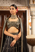 Load image into Gallery viewer, Black lehenga set