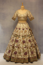Load image into Gallery viewer, Ivory Raw Silk Double Dupatta Lehenga Set