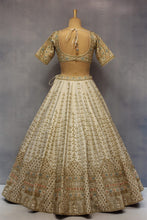 Load image into Gallery viewer, Ivory Raw Silk Double Dupatta Lehenga Set