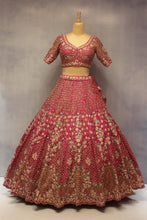 Load image into Gallery viewer, Rani Raw Silk Double Dupatta Lehenga Set