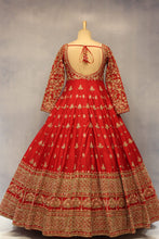 Load image into Gallery viewer, Red Raw Silk Anarkali Set