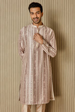 Load image into Gallery viewer, Peach Sequin Radiance Chanderi Silk Kurta