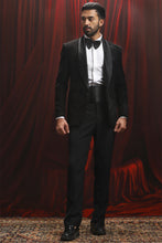Load image into Gallery viewer, Black Jacquard Textured Tuxedo
