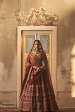 Load image into Gallery viewer, Maroon Raw Silk Double Dupatta Lehenga Set