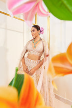Load image into Gallery viewer, Shivsagar pink - Glamorous Rose Raw Silk Zardosi Bridal Lehenga Set