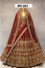 Load image into Gallery viewer, Maroon Raw Silk Double Dupatta Lehenga Set