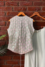 Load image into Gallery viewer, Mint sequin work jacket and pant set