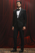 Load image into Gallery viewer, Black Jacquard Textured Tuxedo