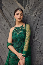 Load image into Gallery viewer, Green Net Embroidery, Sequins Round Neck Hand Tunic Sharara Set
