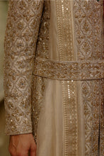 Load image into Gallery viewer, Gold Sherwani Zardozi Embroidery Set