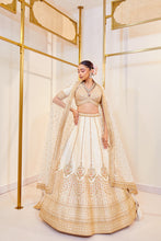 Load image into Gallery viewer, diksha D20 - Vanilla Silk Raw Silk Zardosi Bridal Lehenga Set