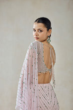 Load image into Gallery viewer, Baby Pink Draped Saree Set