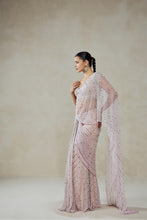 Load image into Gallery viewer, Baby Pink Draped Saree Set