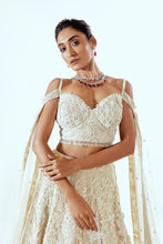 Load image into Gallery viewer, MUKTI BEIGE - MUKTI ORGANZA LEHENGA SET
