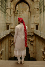 Load image into Gallery viewer, Cream Sherwani Jacket With Choga And Churidar Set