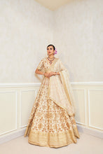 Load image into Gallery viewer, Anar ivory - Ivory Radiance Raw Silk Zardosi Bridal Lehenga Set
