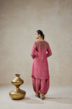 Load image into Gallery viewer, Rose Pink Crinkle Tissue Suit Salwar Set