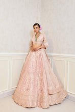 Load image into Gallery viewer, FP Peacock - Rosy Dream Raw Silk Zardosi Bridal Lehenga Set
