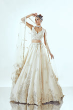 Load image into Gallery viewer, DAFFODIL IVORY IVORY - DAFFODIL IVORY ORGANZA LEHENGA SET