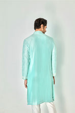 Load image into Gallery viewer, Sky Blue Symphony: Chanderi Silk Kurta with Resham Embroidery, Sequins, Mirror, Dori, and Lurex