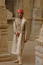 Load image into Gallery viewer, Gold Twill Woven Sherwani Gold Embroidery