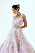 Load image into Gallery viewer, PARAGON H LAVENDER - FLORAL ORGANZA LEHENGA SET