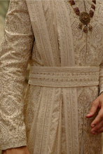 Load image into Gallery viewer, Light Beige Raw Silk Sherwani Set