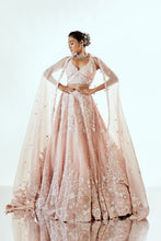 Load image into Gallery viewer, HALF GARDEN PINK - HALF GARDEN PINK ORGANZA LEHENGA SET