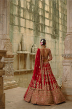 Load image into Gallery viewer, Red Lehenga With Dori Work