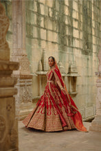 Load image into Gallery viewer, Red Lehenga With Dori Work