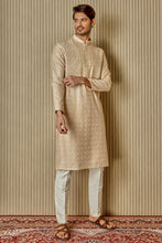 Load image into Gallery viewer, Cream Dream: Tussar Silk Kurta with Resham, Lurex, Zari, and Sequin Embroidery