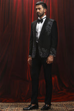 Load image into Gallery viewer, Black Velvet Blazer with 3D Metal Embellishments