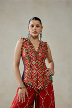 Load image into Gallery viewer, Red Patola Silk With Worked Sharara Set