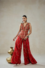 Load image into Gallery viewer, Red Patola Silk With Worked Sharara Set