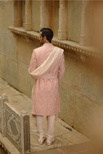 Load image into Gallery viewer, Blush Pink Tafetta Silk Sherwani Set